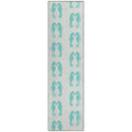 Addison Rugs Surfside Asr45 Aqua 2'3" X 7'6" Indoor Outdoor Runner Rug, Easy Clean, Machine Washable, Non Shedding, Bedroom, Living Room, Dining Room, Kitchen, Patio Rug