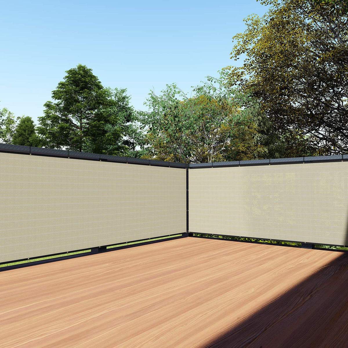 Tang 3' X 57' Beige Residential Commercial Privacy Deck Fence Privacy Screen 200 Gsm Weather Resistant Outdoor Protection Fencin