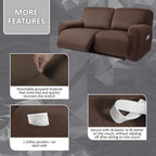 ULTICOR Reclining 2 Seater Sofa Slipcover, Jacquard, Extra Wide 75"-100", Chocolate