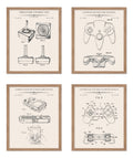 Poster Master 4-Piece Gaming Blueprint Poster - Video Game Patent Print - Joystick Art - Controller Art - Technical Drawing Art 