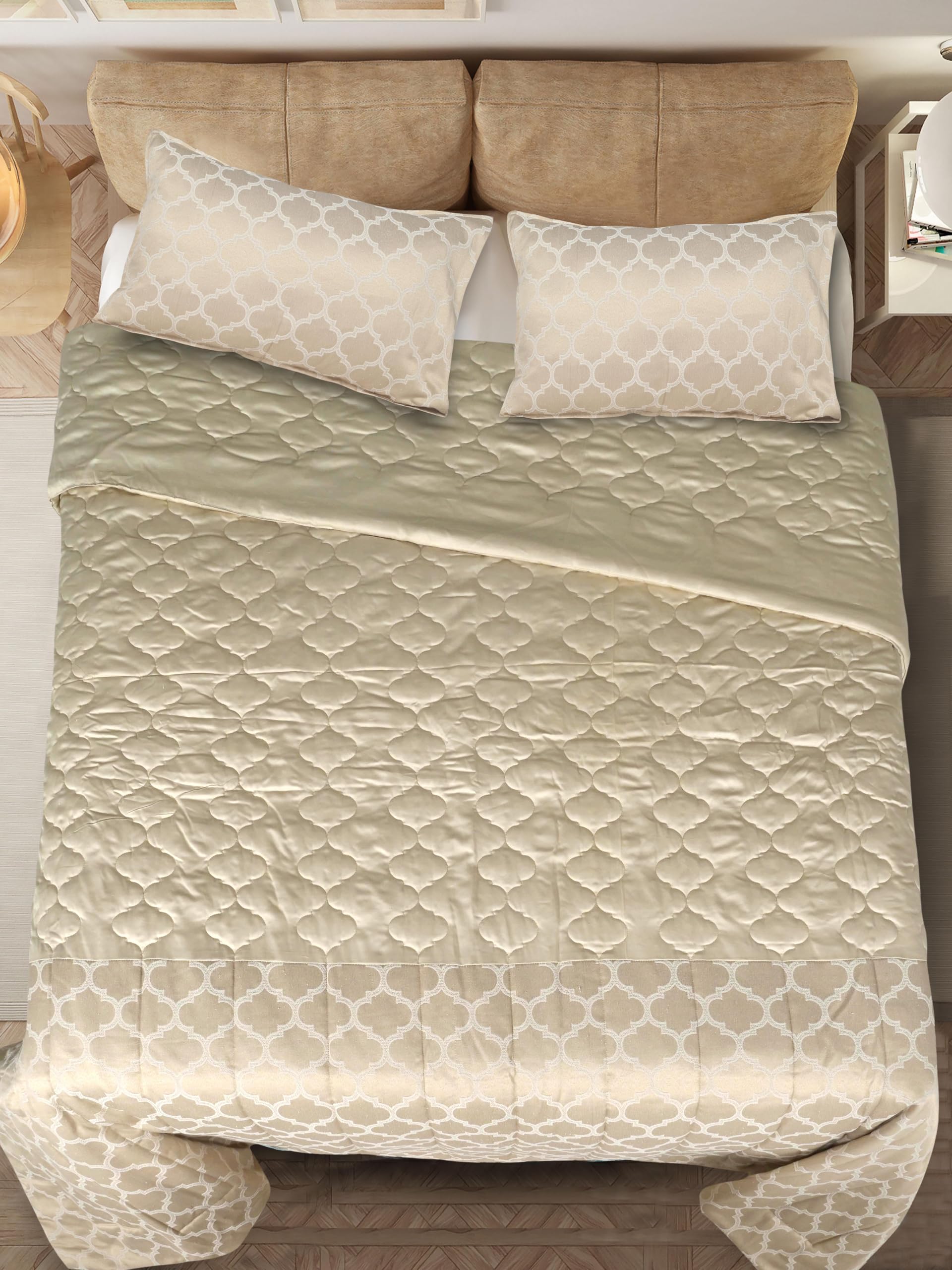 Saral Home Noor All Season Medium Weight Reversible Single Quilt/Comforter 60X90  & Matching 1Pillow Covers 17X27