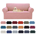 2025 New Stretch Loveseat Sofa Slipcovers Couch Cover For 2 Cushion Furniture Protector Sofa Covers With Elastic Bottom Jacquard Fabric Small Checks For Pets, Kids - Dusty Pink