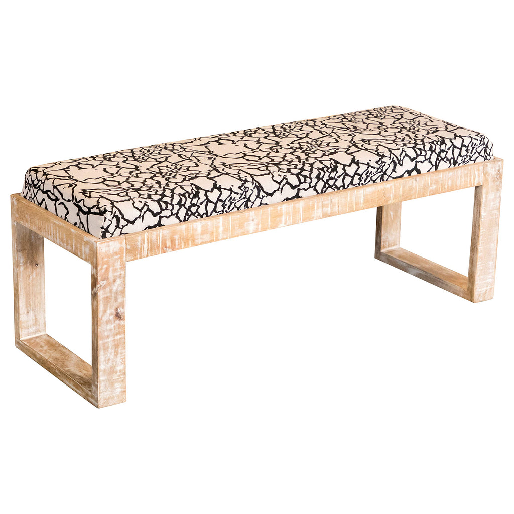 Coaster Home Furnishings Sled Leg Upholstered Accent Black and White Bench (914138)