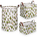 Zopeal 3 Size Large Round Rectangle Square Foldable Storage Box Set, Laundry Basket Organizer Toys Gift Basket Clothes Storage B
