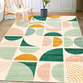 MUJOO Green Rug Boho Washable,3x5 Area Rugs for Bedroom Entryway Living Room Bedside,Small Throw Floor Carpet Non Slip Soft Indo
