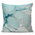 Roses Garden Decorative Throw Pillow Cover Blue Aqua Turquoise Teal Marble Textured Pillow Case Square Cushion Cover Super Soft