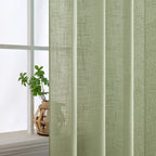Miulee Sage Green Linen Curtains 84 Inch Length For Bedroom Living Room, Soft Thick Linen Textured Window Drapes Semi Sheer Light Filtering Back Tab Rod Pocket Burlap Look, 2 Panels, 37X84 Inches