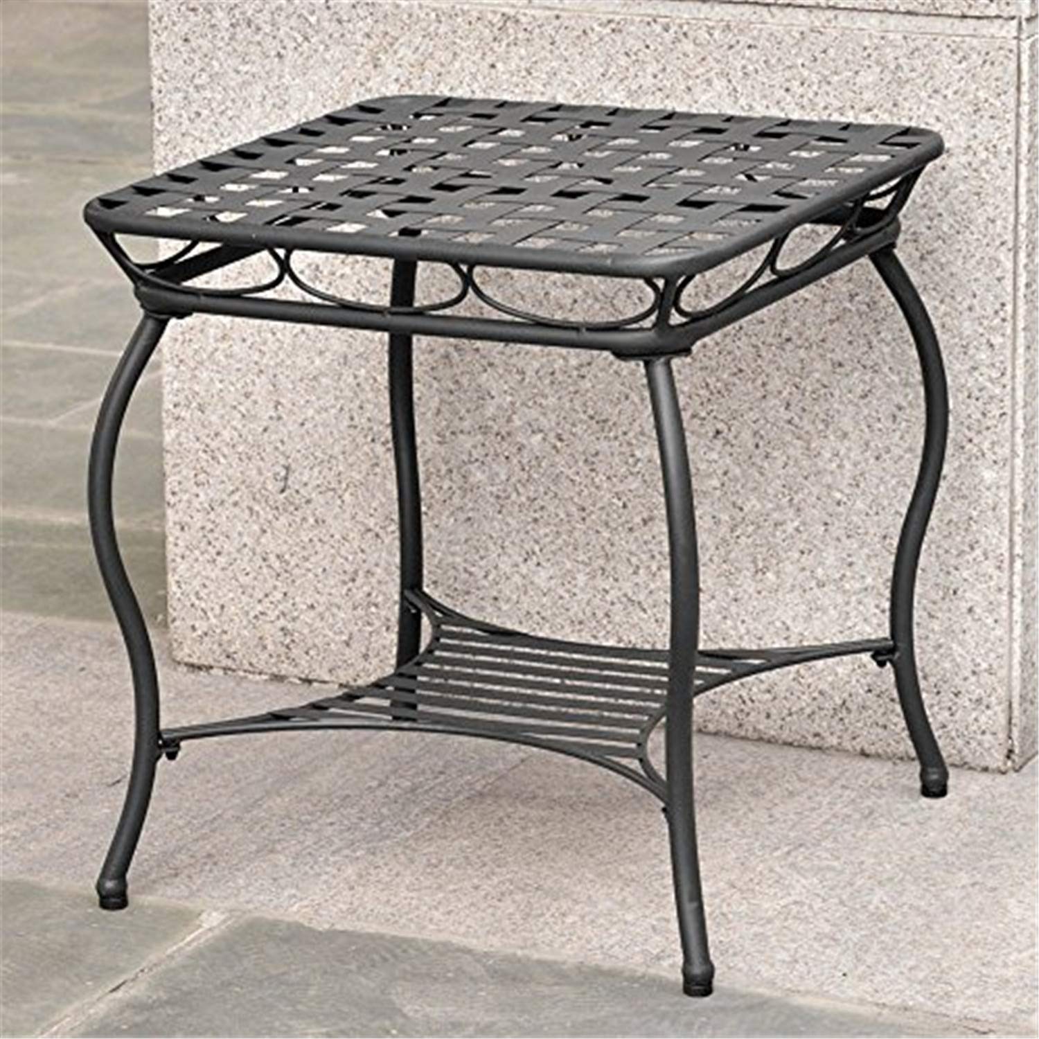 International Caravan Santa Fe Nailhead 20-inch Side Table Antique Black