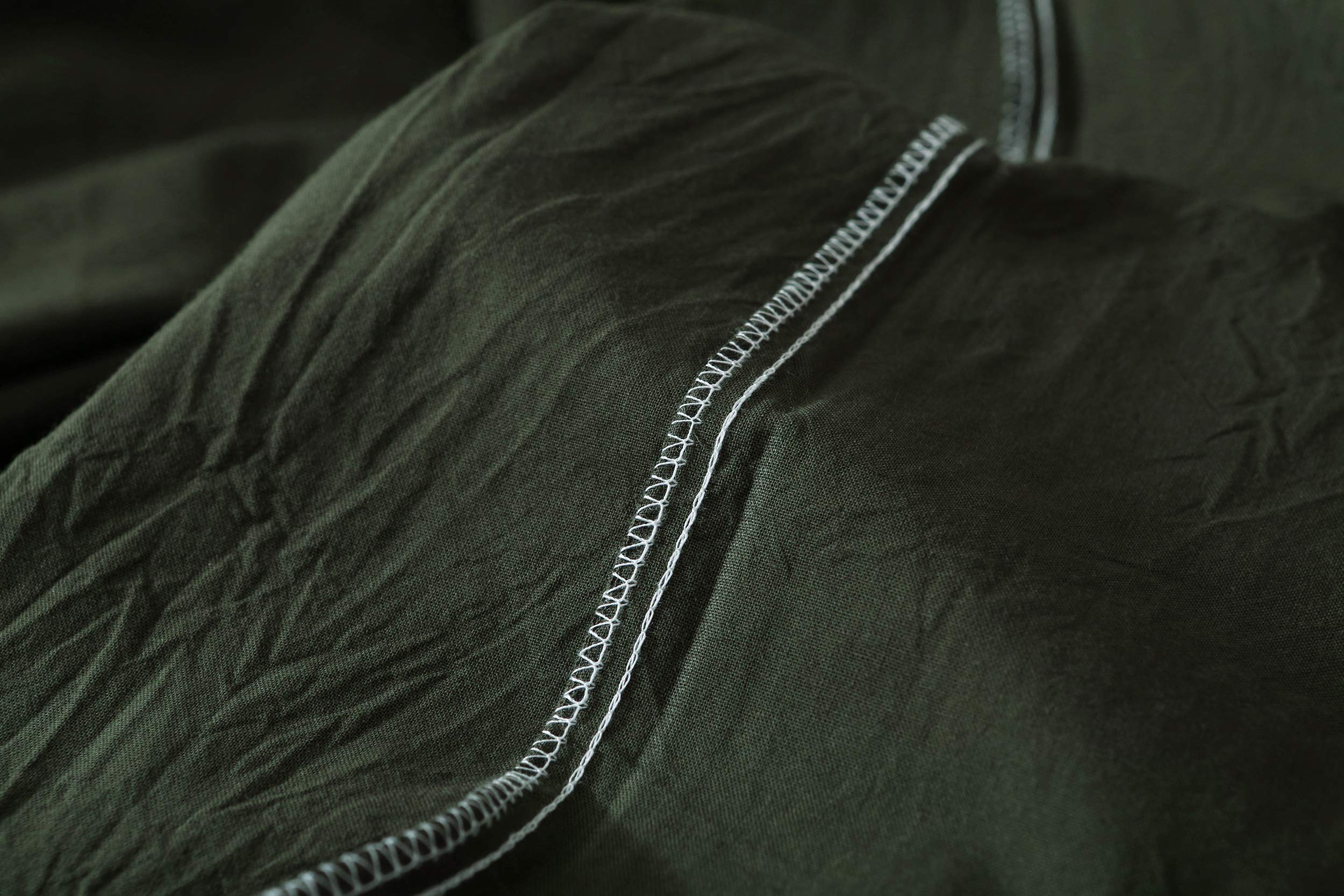 F.Y.Dreams 100% Washed Cotton Duvet Cover For Weighted Blanket 60X80 Inches With 8 Ties, Zipper On Long Side/Forrest Green/Just