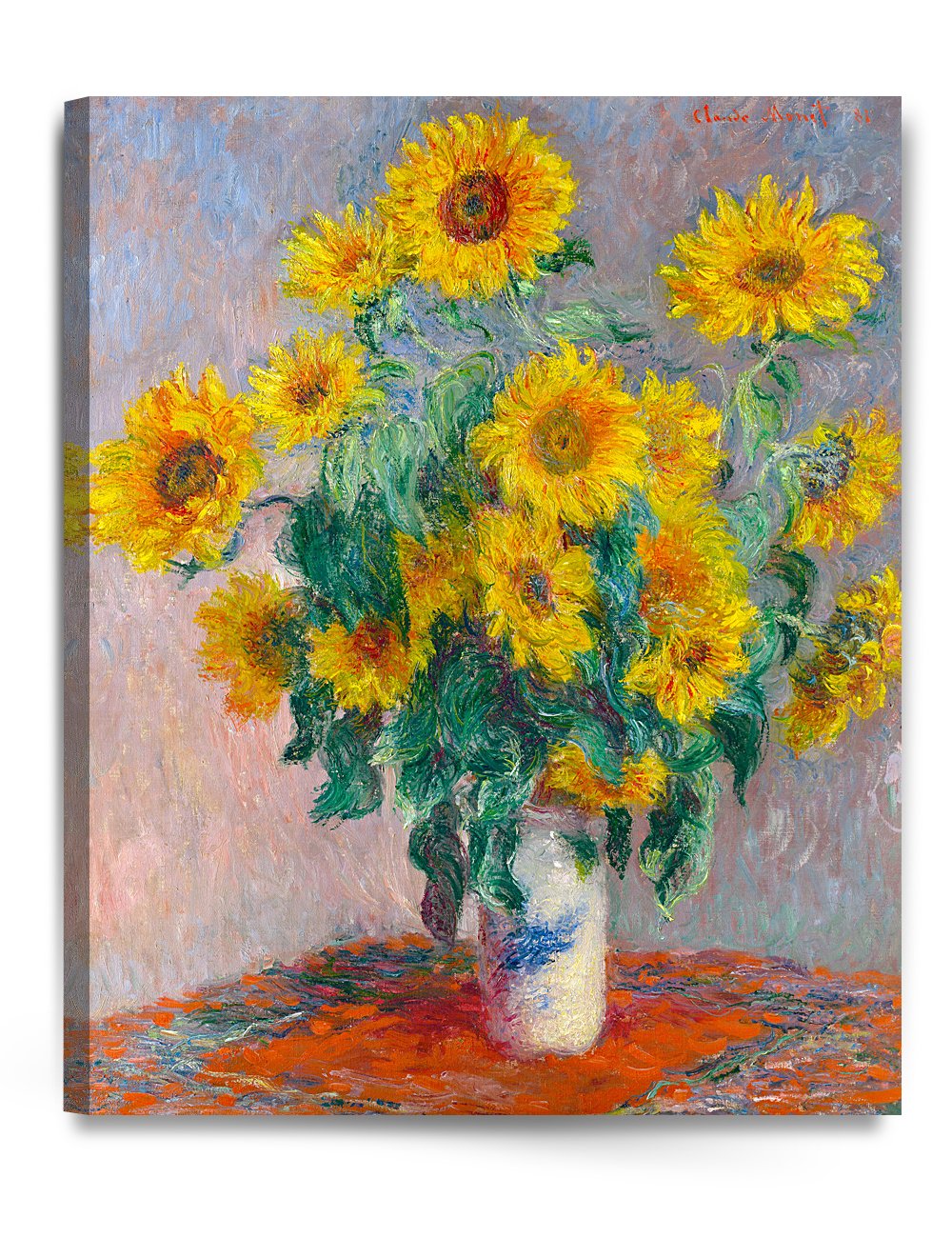 DECORARTS - Monet Sunflowers, Claude Monet Art Reproduction. Giclee Canvas Prints Wall Art for Home Decor 30x24