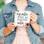 Sincere Surroundings Sts1019 Awesome Sister, 5.25X5.25-Inch, White