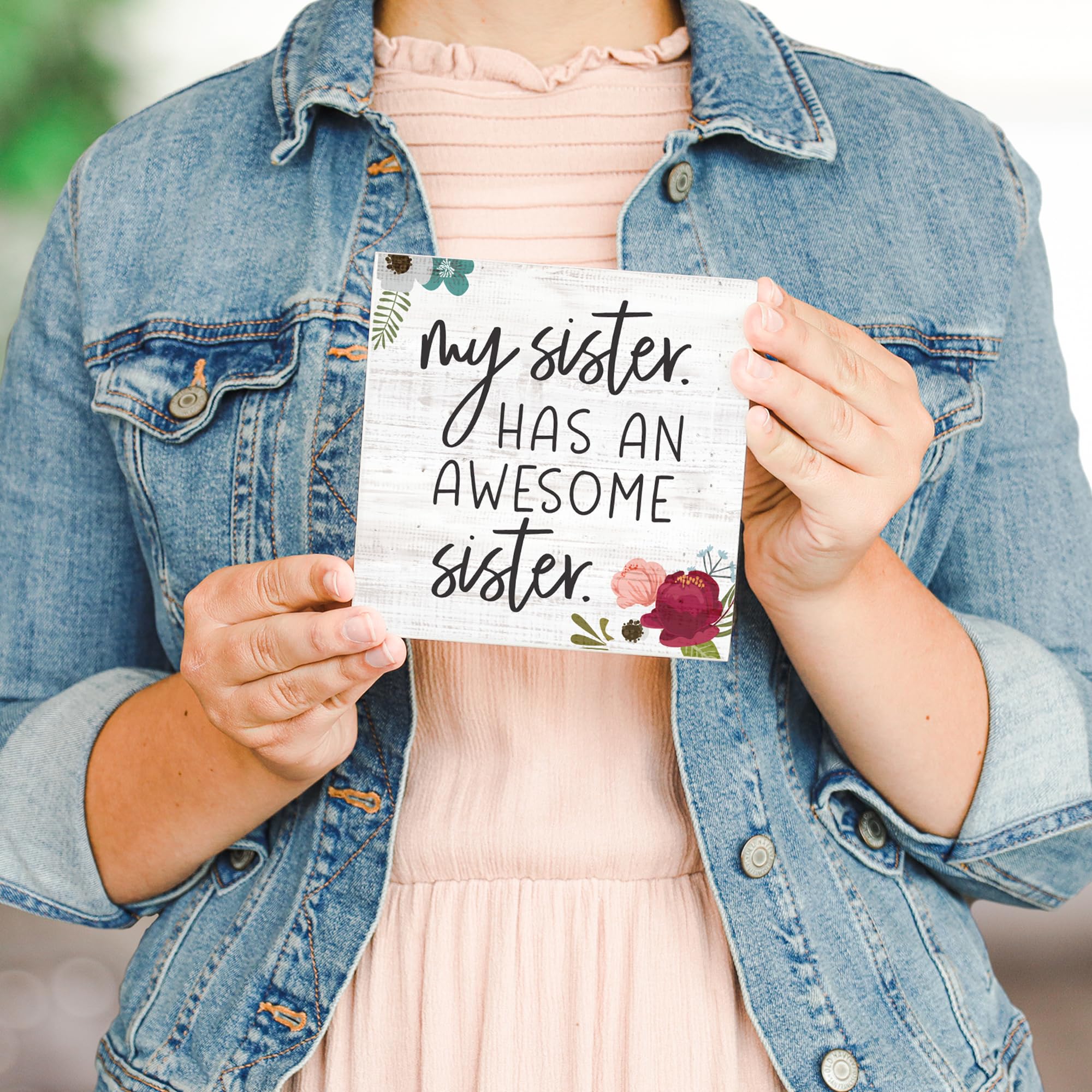 Sincere Surroundings Sts1019 Awesome Sister, 5.25X5.25-Inch, White