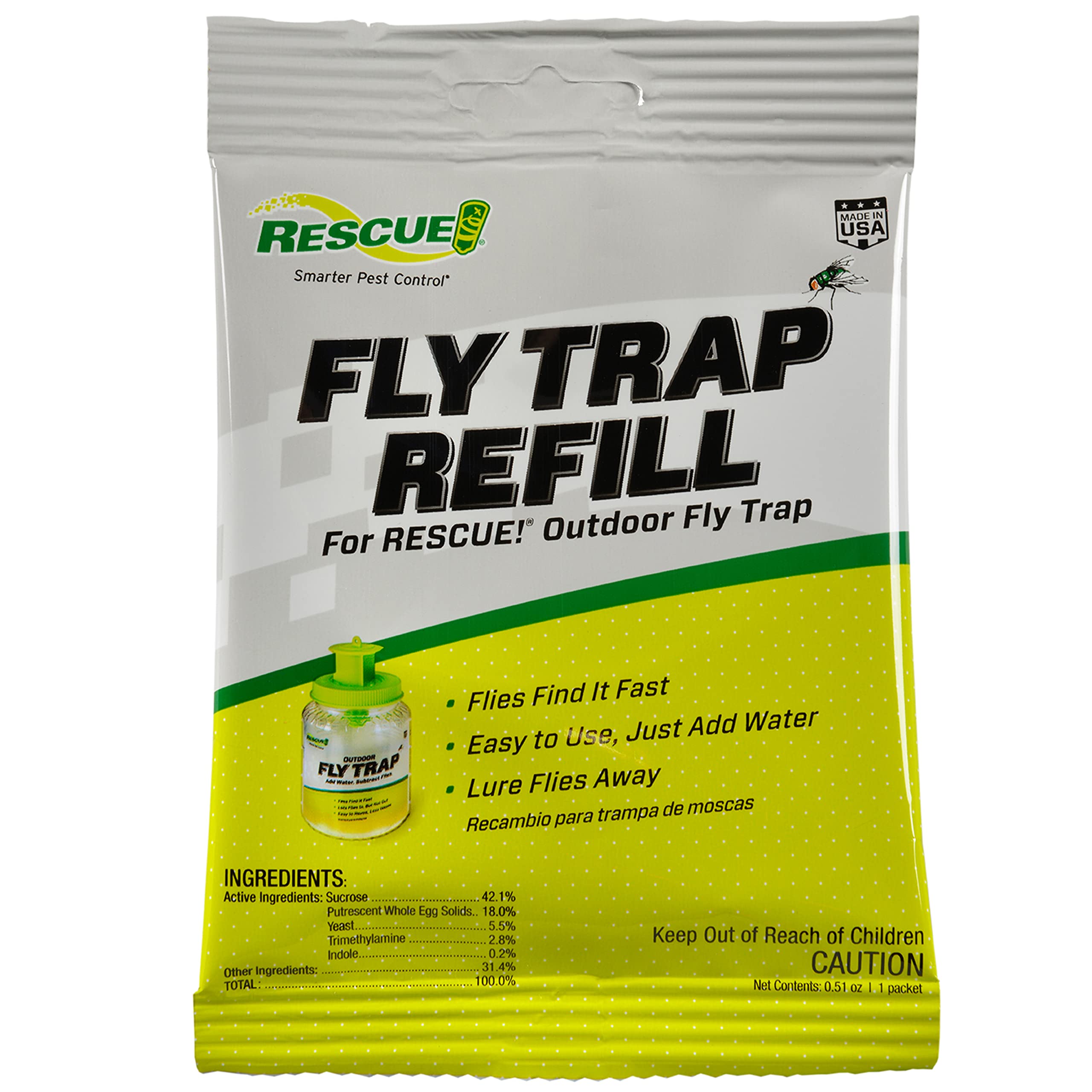 Rescue Outdoor Non-Toxic Reusable Fly Trap Attractant Refill