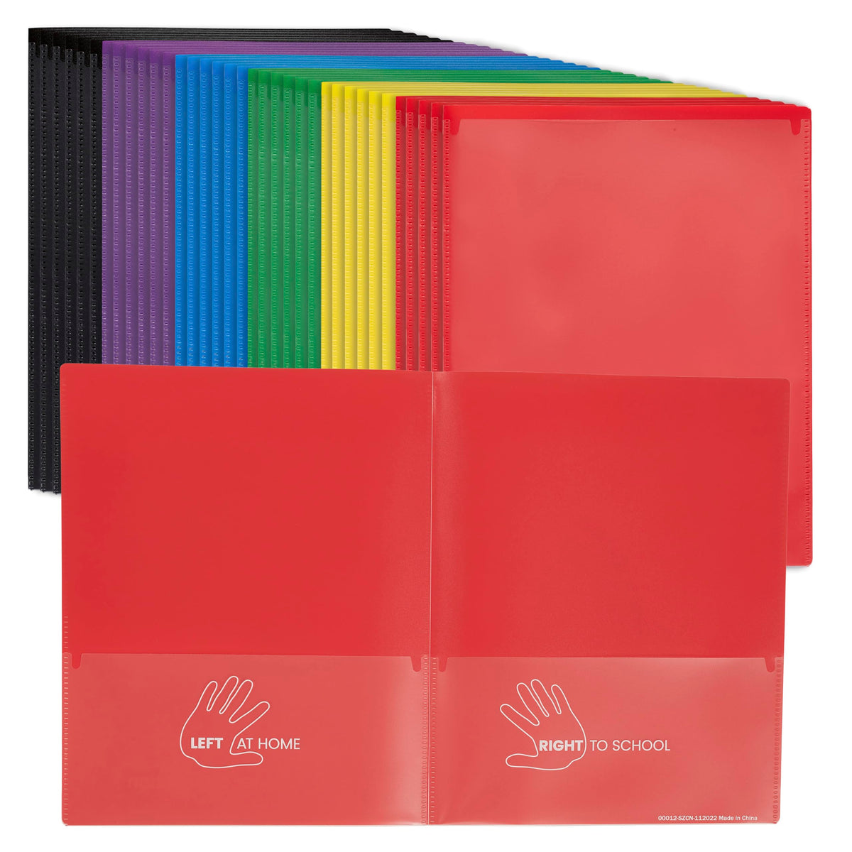 Ecr4Kids 2-Pocket Parent-Teacher Classroom Communication Folder, School Supplies, Assorted, 36-Piece