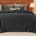 Phf Fluffy Sherpa Fleece Blanket Queen Size For Winter, Warm And Cozy, 510Gsm 3D Tufted Shaggy Fleece Blanket For Sofa Bed, Dark