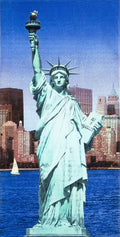 Bahia Collection by Dohler Statue of Liberty Velour Brazilian Beach Towel 30x60 Inches