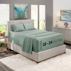 Nestl Extra Deep Pocket Sheets - Fits Mattress 18-24 Inches Deep, Extra Deep Pocket King Size Sheets Sets, 4 Piece King Size Sheets, King Sheets Deep Pocket, Green Sheets