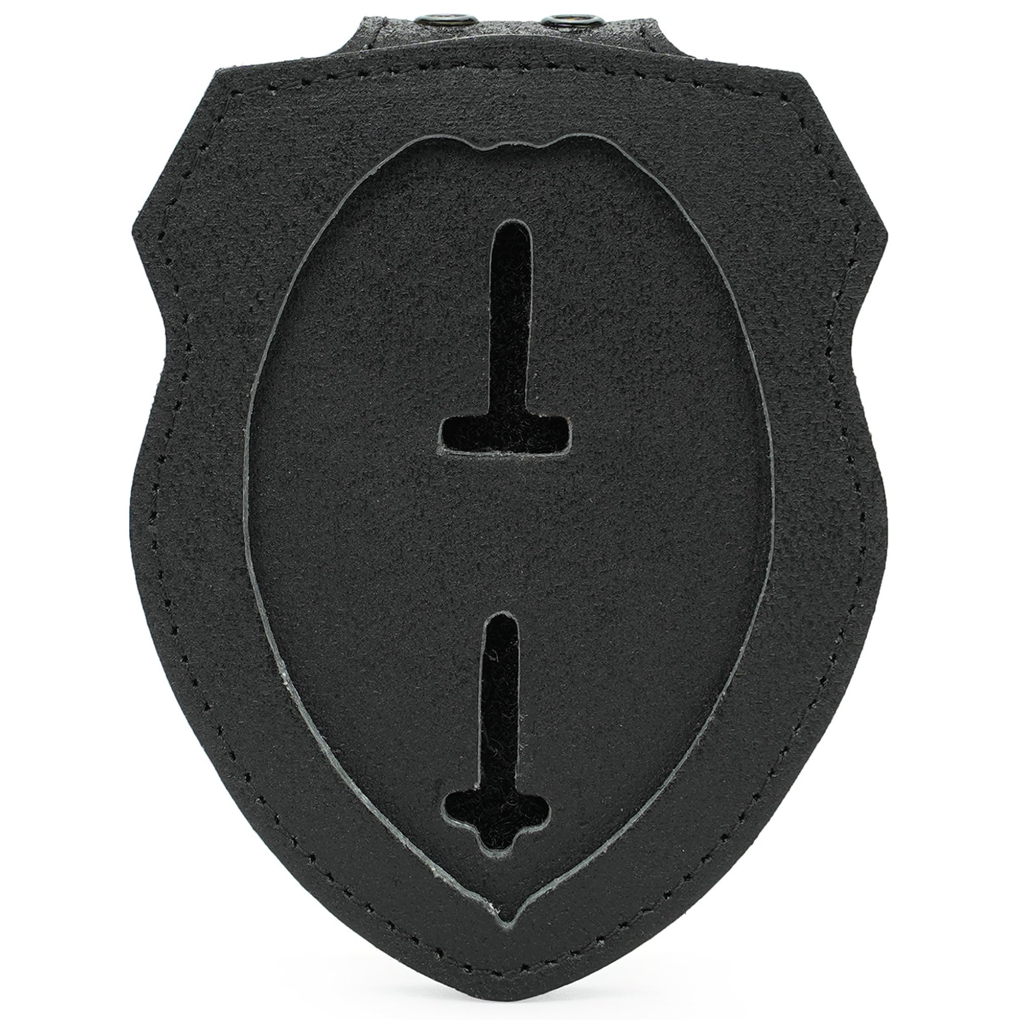 Tt Tytx Sheriff Badge Holder, Police Badge Holder, Leather Police Badge Belt Clip Holder With Universal Round Neck Stainless Ste