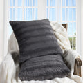 Cheer Collection Faux Fur Throw Pillows - Decorative Pillows For Couch, Bed Throw Pillows, Grey Accent Pillows For Bedroom Or Li