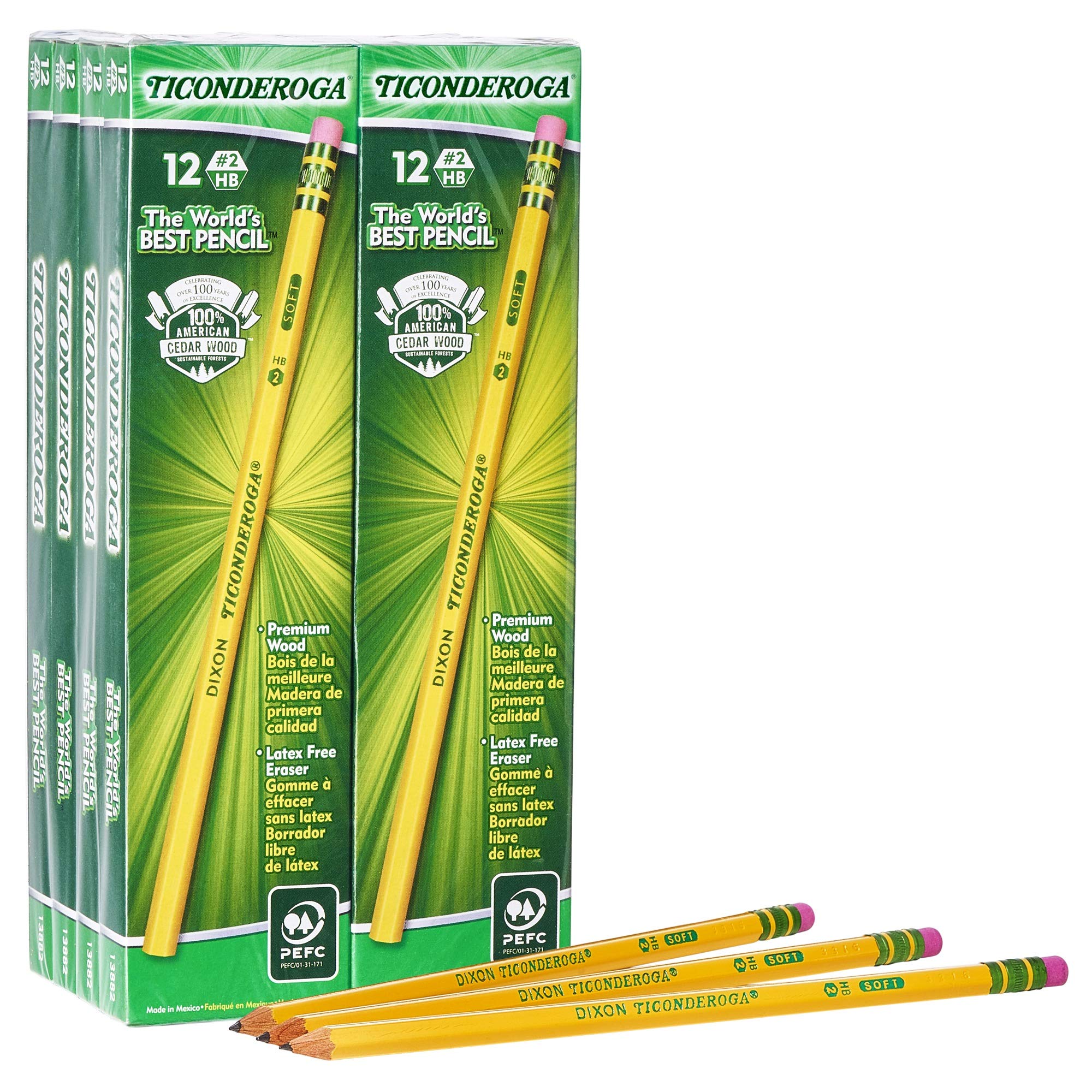 Ticonderoga Woodcase Pencils 2 Boxes Of 96, 192 Pencils Total (13872Sp)