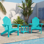 Lue Bona Adirondack Chairs Set Of 2, Gray Weather Resistant Patio Chair, Adirondack Chairs With Cup Holder, 350Lbs Modern Adirondack Chair, Poly Plastic Adirondack Chairs For Patio, Garden