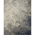 Nourison Passion Charcoal/Ivory 6'7'' x 9'6'' Area-Rug, Modern, Abstract, Easy-Cleaning, Non Shedding, Bed Room, Living Room, Di