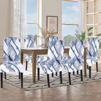 Searchi Printed Dining Room Chair Covers Set Of 4, Stretch Kitchen Chair Covers Washable Parsons Chair Slipcover Removable Dining Chair Protectors For Hotel,Ceremony(Blue/White)