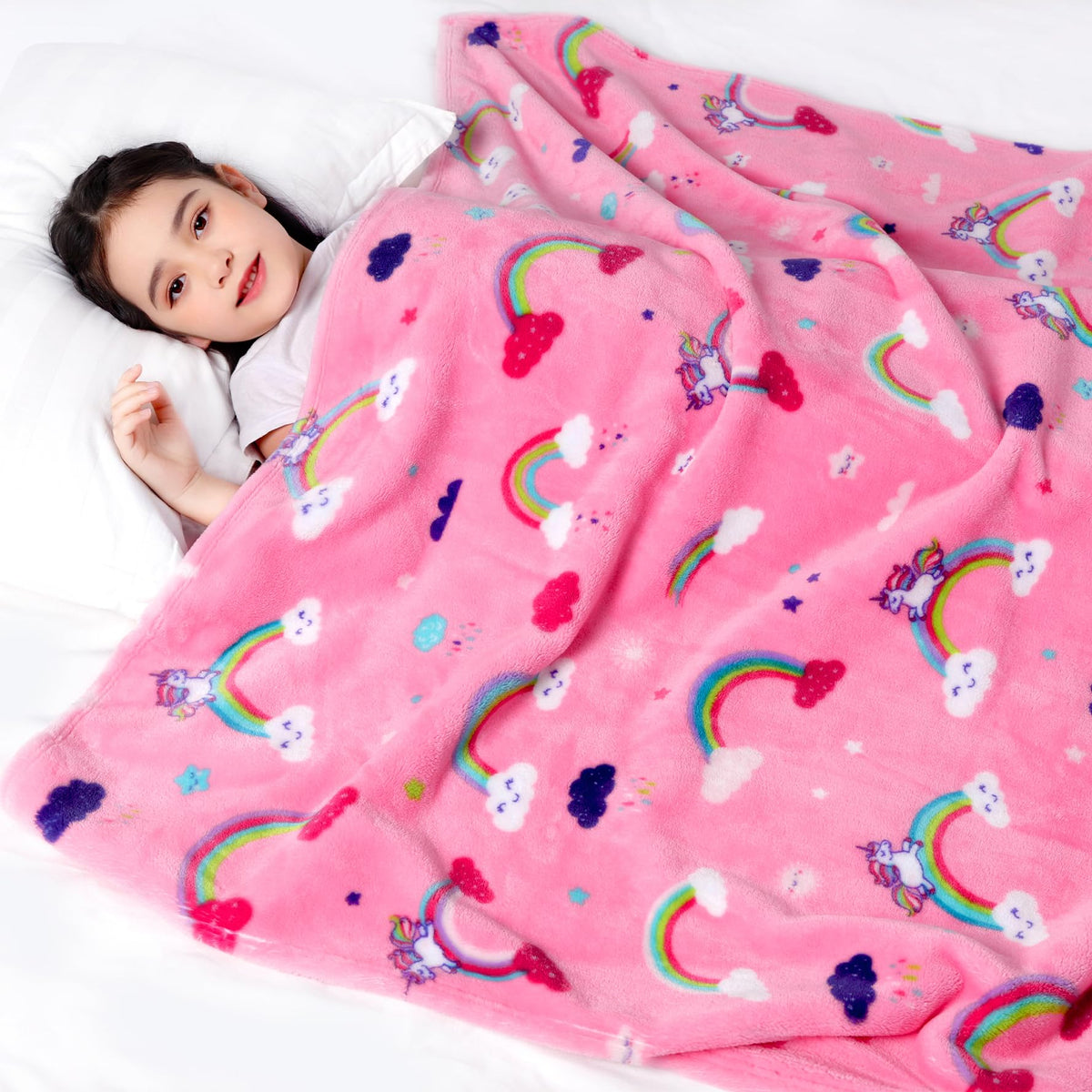 Lukeight Toddler Blanket For Girls, 380Gsm Thick Kids Blanket For Birthday Gifts, Cozy Baby Blanket, Plush Receiving Blanket (Un