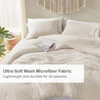 Codi Beige Comforter Set Queen - Boho Aesthetic Pom Fringe Bedding For Teen Girls, Cute Soft Washed Microfiber Taupe Bed Sets, L
