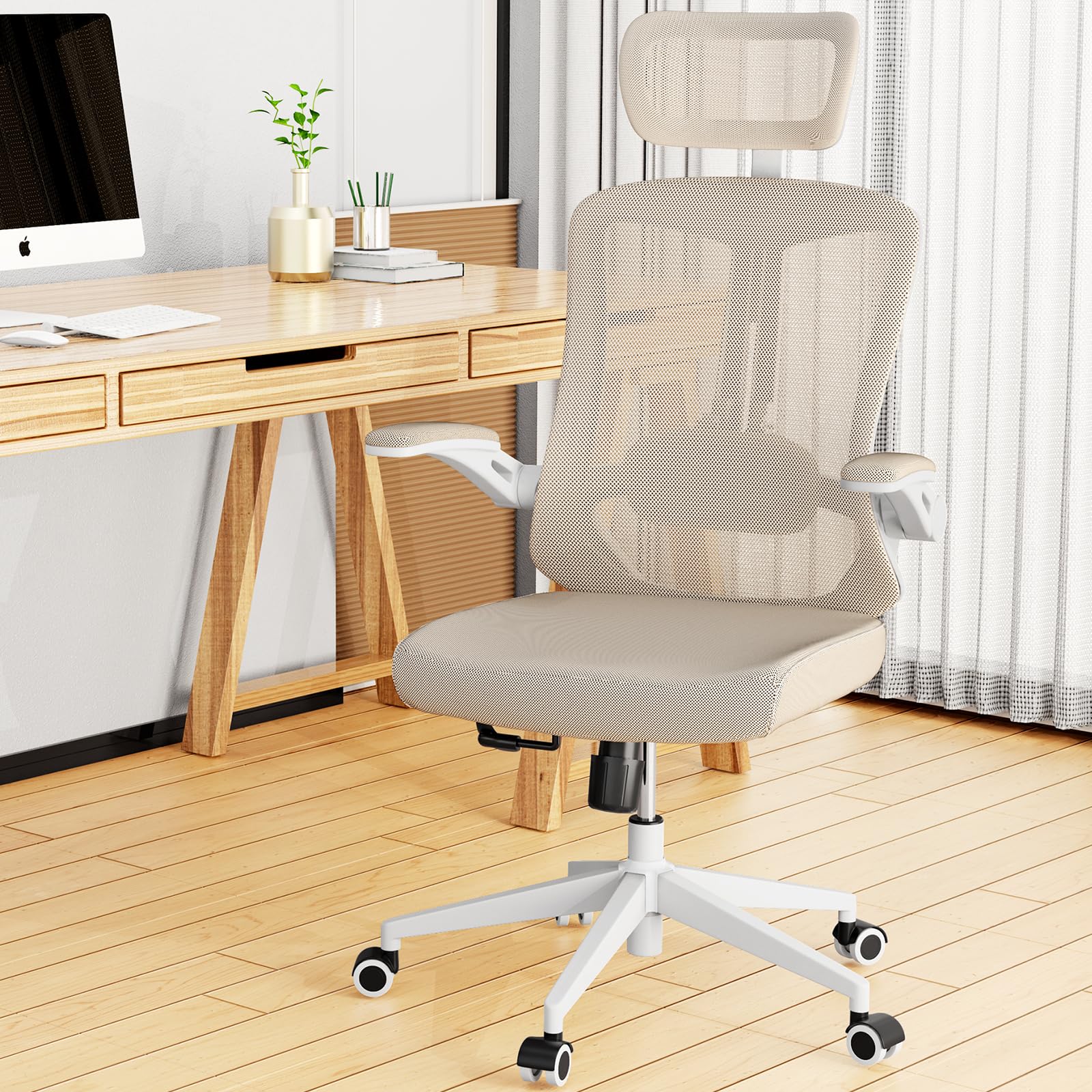 balmstar Desk Offiice Chair, Ergonomic Comfy Mesh Chair, Home High Back Gaming Executive Chair with Wheels, Compute Capacity 350