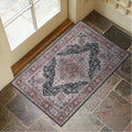 Collive Washable Indoor Doormat, Non Slip Retro Floor Mat 24 x 36 Area Rug Quick Absorbent Entrance Rug Distressed Front Door Ma