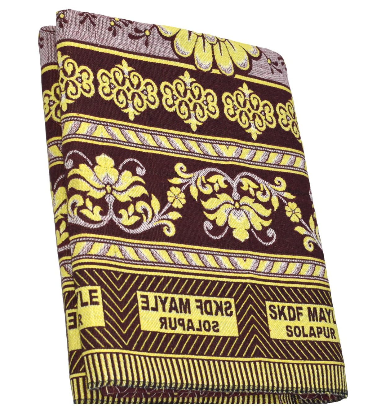 TUNI MANI Solapur Cotton Chaddar/Floral Design Blanket, Size: 5 x 7.5 Feet Double Bedsheet (Maroon) (Pattern May Vary)