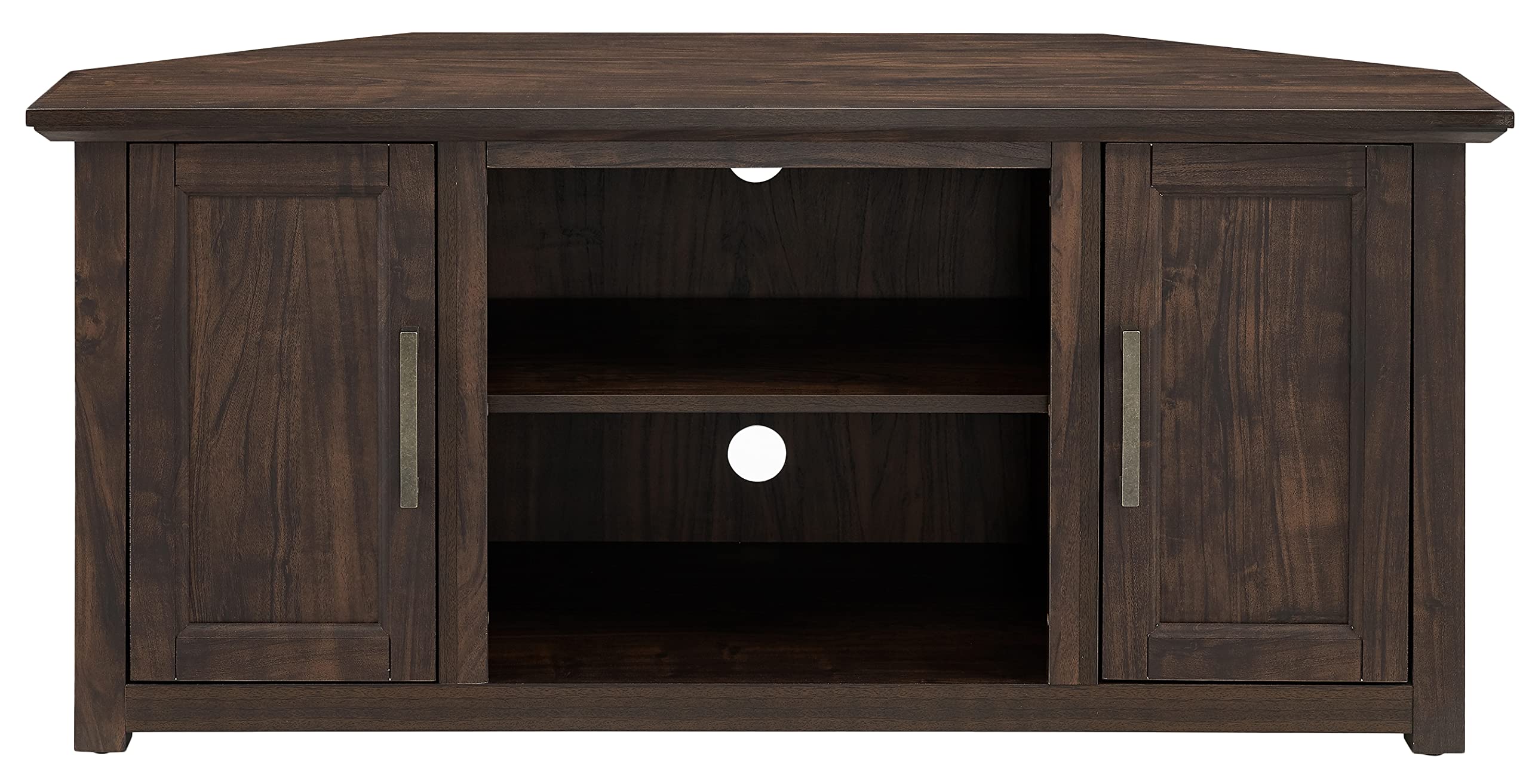 Crosley Furniture Camden TV Stand for 50+ inch TVs, Entertainment Center with Adjustable Storage Shelves, Dark Walnut