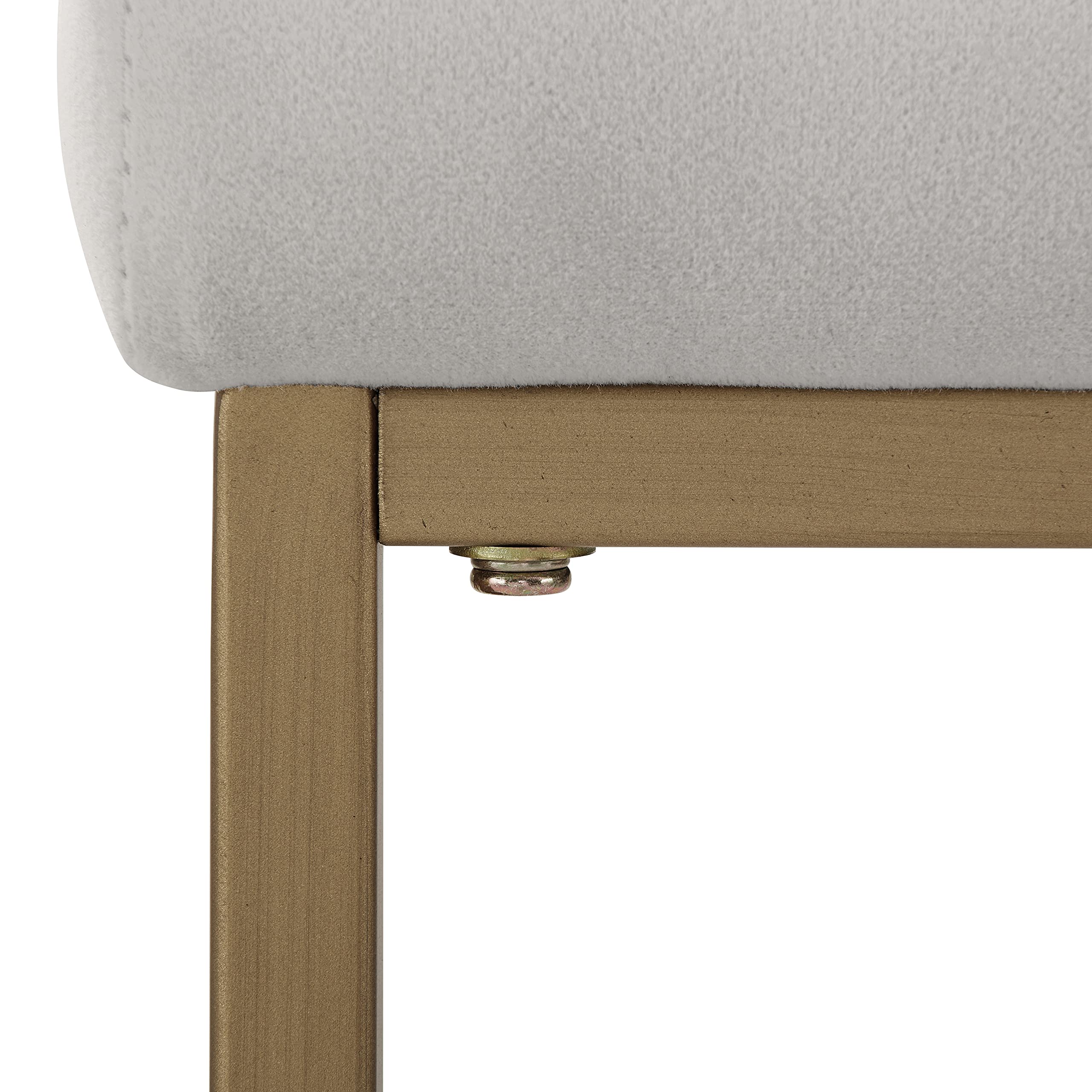 Crosley Furniture Harlowe Upholstered Seat Bar Stools Set of 2, Gray and Gold