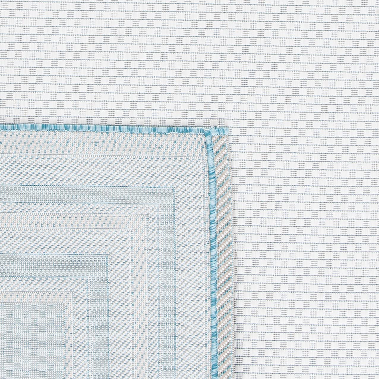 Safavieh Courtyard Collection 2'7' X 5' Ivory / Aqua Cy8475 Indoor/ Outdoor Patio Backyard Mudroom Area Rug