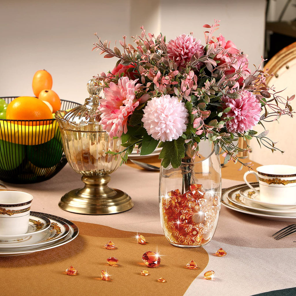 Hicarer 800 Pieces Diamond Decorations Acrylic Diamond Table Scatter Crystals For Table For Vase Fillers Party Table (Rose Gold,