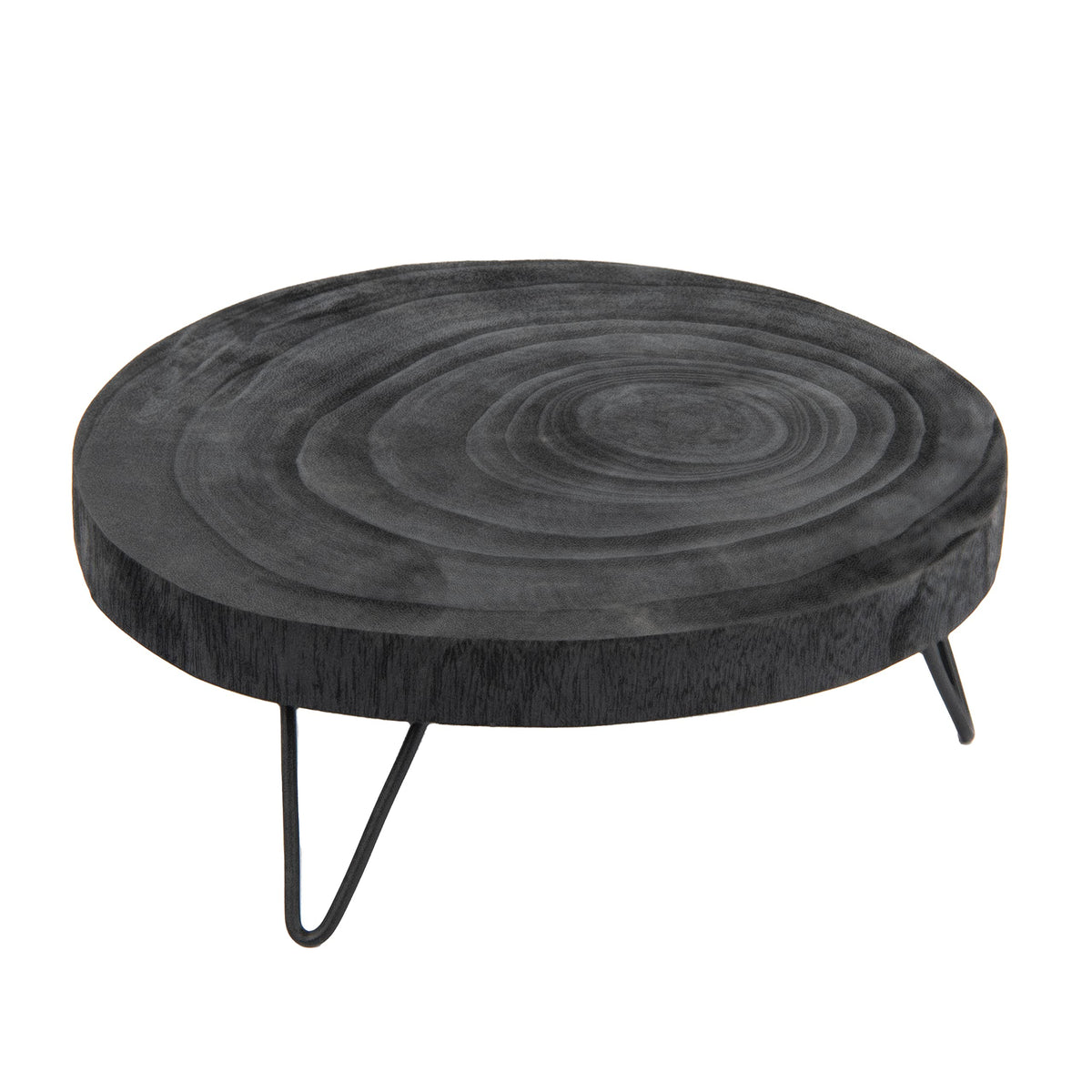 Creative Co-Op Decorative Paulownia Wood Pedestal, Black, 11''