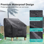 Brosyda Patio Chair Covers For Outdoor Furniture Waterproof 2 Pack, Lawn Chair Covers Heavy Duty Patio Furniture Covers, Large Covers For Lounge Lawn Deep Seat Black 36'W×34'D×32'H