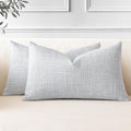 OTOSTAR Pack of 2 Throw Pillow Covers 16x24 Inch Linen Blue Grey Pillowcases Farmhouse Decorative Solid Pillow Covers 40x60 cm L