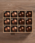 WDS WONDROUS Brown Glass Christmas Ball Ornaments, 2.36    Hanging Bulbs Ornaments for Christmas Tree, Set of 12 Hanging Balls f