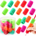 Chivao 25 Pcs Pencil Soft Grip For Kids And Students Colorful Pencil Holder Cushioned Fun Pencil Tools Writing Pens Pencil Toppe