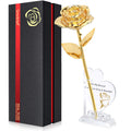 Sinvitron Gold Dipped Rose Real 24K Gold Rose, Long Stem Hand Dipped in 24k Gold Rose,Unique Romantic Gifts for Women in Her Bir