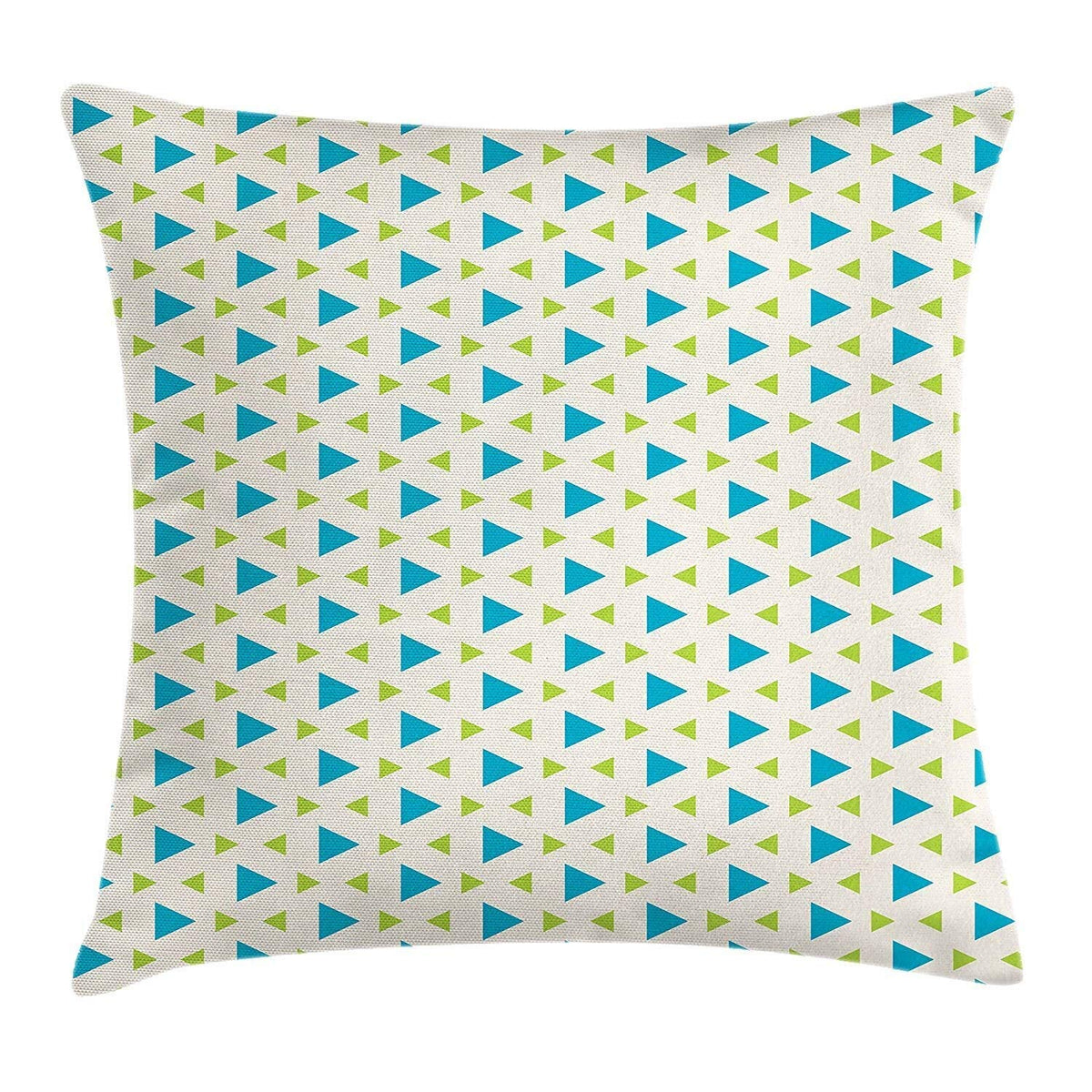 Kodiak Furniture Rdsfhsp Blue Green Retro Style Hipster Geometric Design Big and Small Triangles Flax Cushion Throw Pillow Cover/Case for Sofa Car Bedroom Etc Or Gifts Cotton 18x18 in