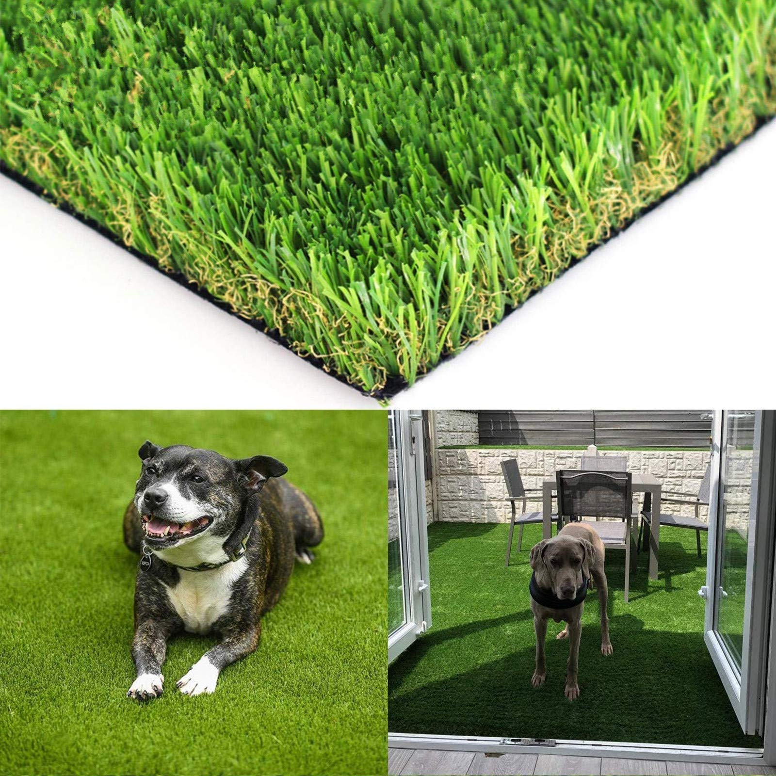 Realistic Artificial Grass Turf - 12Ftx22Ft(264 Square Ft) Indoor Outdoor Garden Lawn Landscape Synthetic Grass Mat