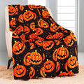 Yisumei Halloween Blanket, Soft And Cozy Reversible Jack O Lantern Pumpkin Pattern Throw, Spooky Funny Horror Ambiance Sense Dec