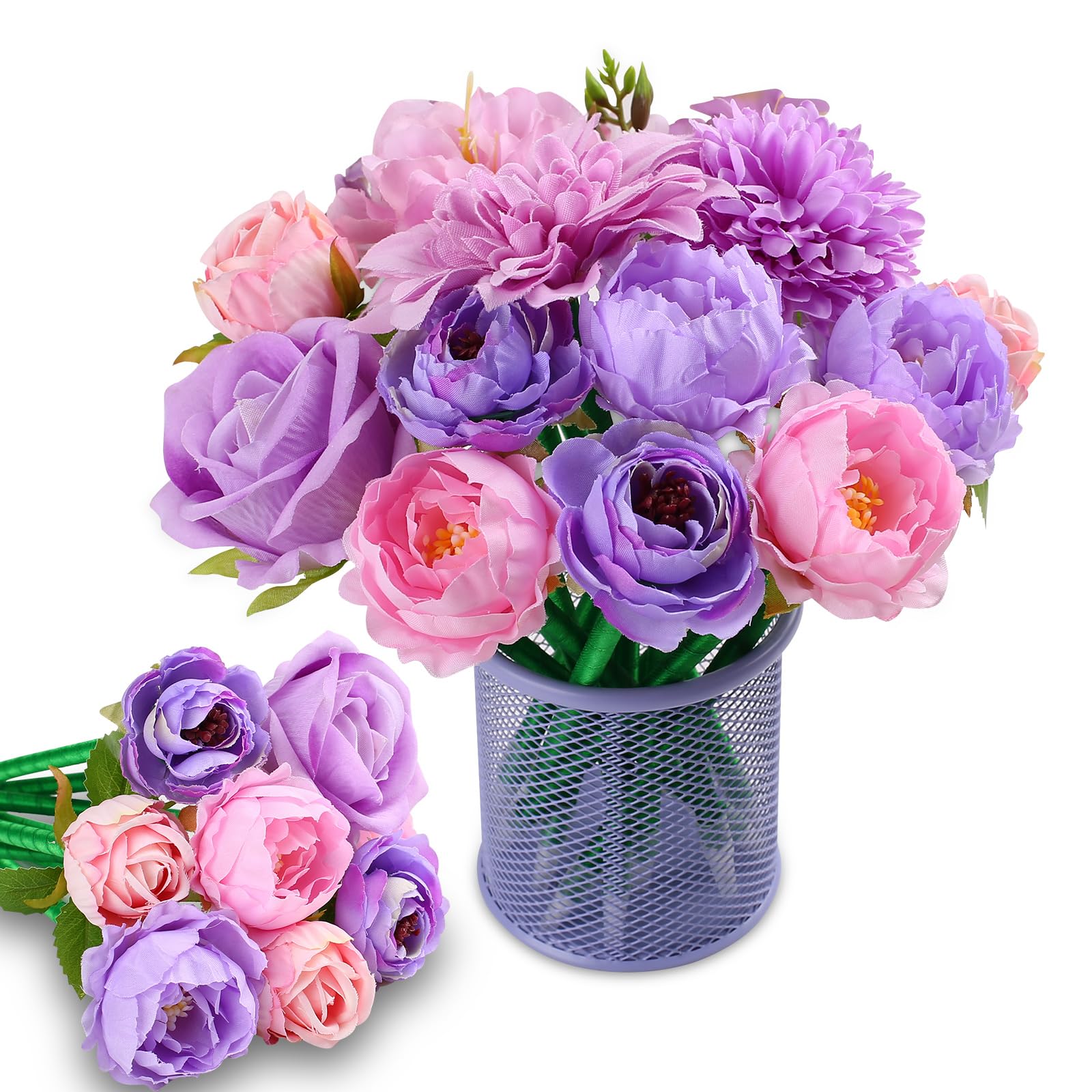 Sunangel Flower Pens Gifts Valentines Mother'S Day 15 Pcs Artificial Mixed Rose Pens Party Favors Birthday Wedding Office School