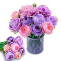 Sunangel Flower Pens Gifts Valentines Mother'S Day 15 Pcs Artificial Mixed Rose Pens Party Favors Birthday Wedding Office School