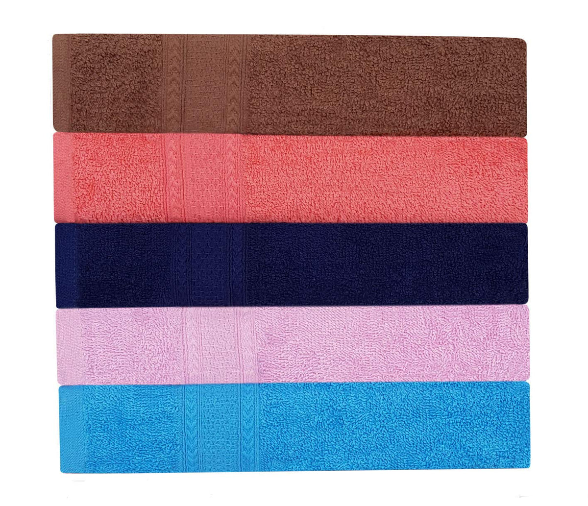 KSC Shop Royal Multicolor Cotton Hand Towel Set of 5 | Hand Towels | Bathroom Towel | Bathroom Napkin |