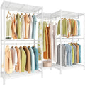 Raybee Heavy Duty Metal Clothes Rack, 830 Lbs Capacity, 74.8 in W x 17.7 in D x 76.8 in H, White