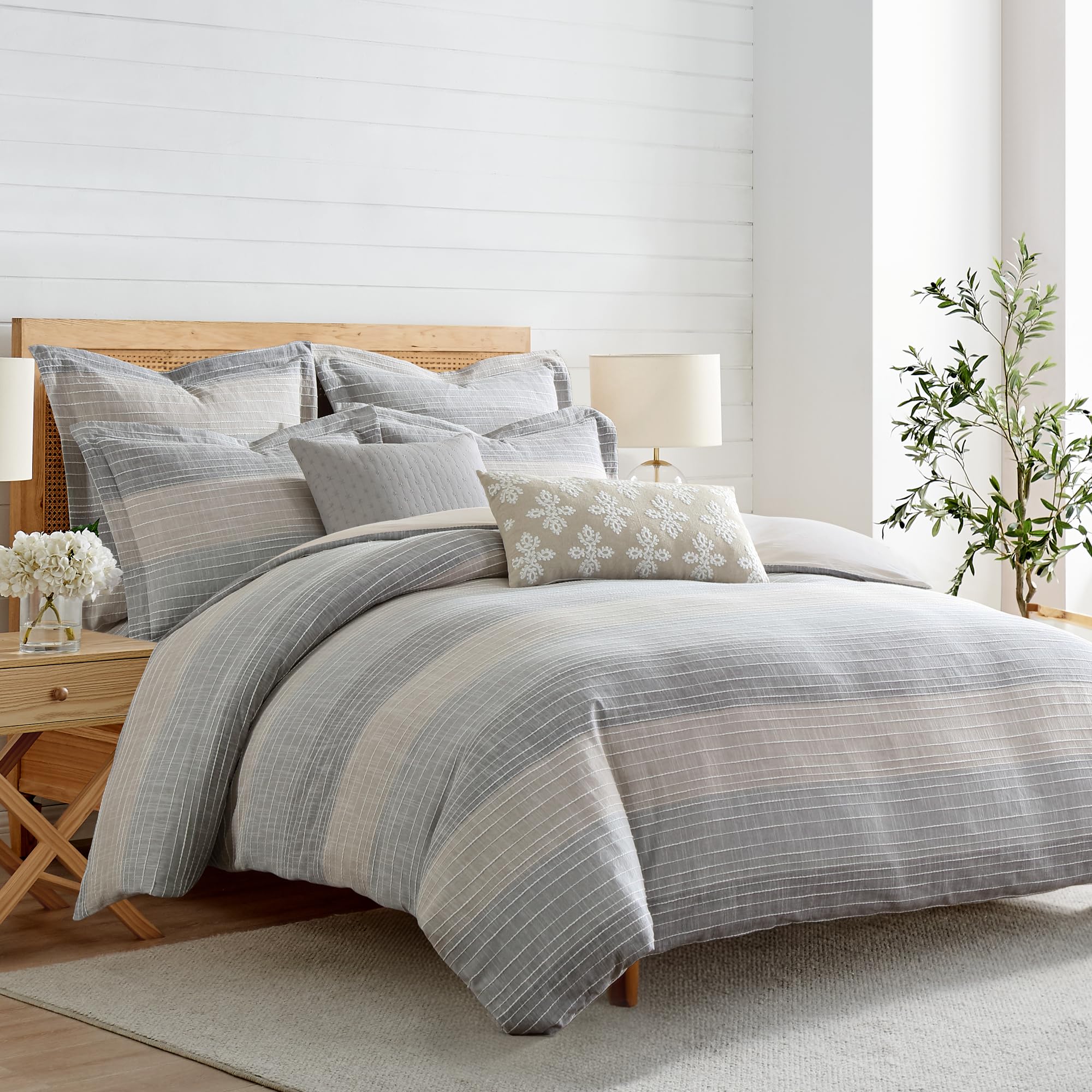 Levtex Home - Sand Stripes Natural Duvet Cover Set - Twin Duvet Cover (68 X 88In.) + One Standard Pillow Case (26 X 20In.) - Jaq